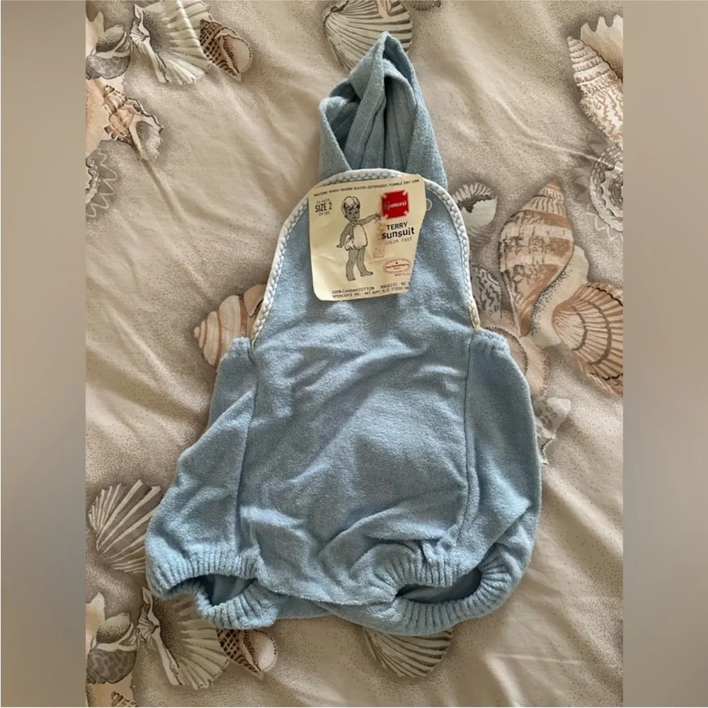 New Vintage Terry Cloth Overalls for kids - Light Blue